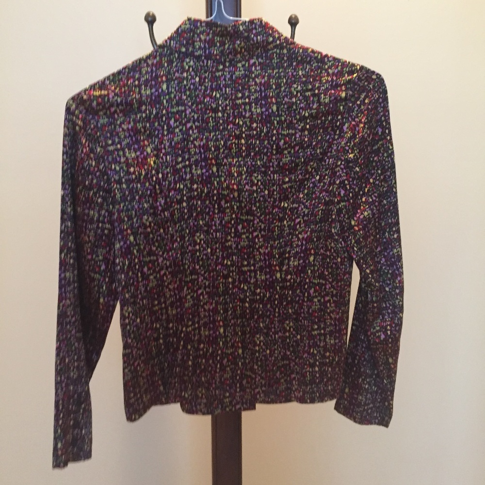 Talbots Multi Colored Silk Button Down Shirt - image 2